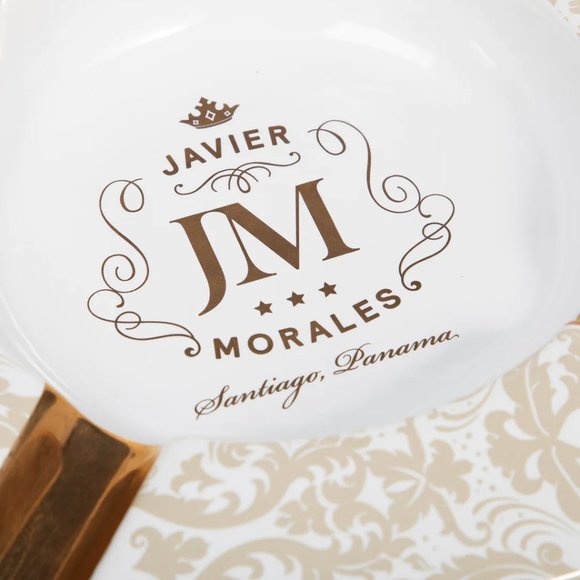 Javier Morales Large Ceramic Cigar Ashtray Indoor Outdoor White 4 Cigars Rests - Picture 2 of 4